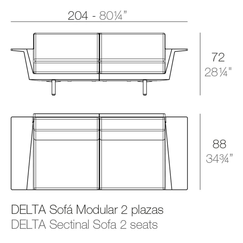Delta 80.25" W 2 Seat Loveseat, Basic White, White Polyester