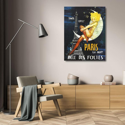 Art sur toile tendu avec la collection Astoria Grand Vintage Apple Collection: Paris Moon