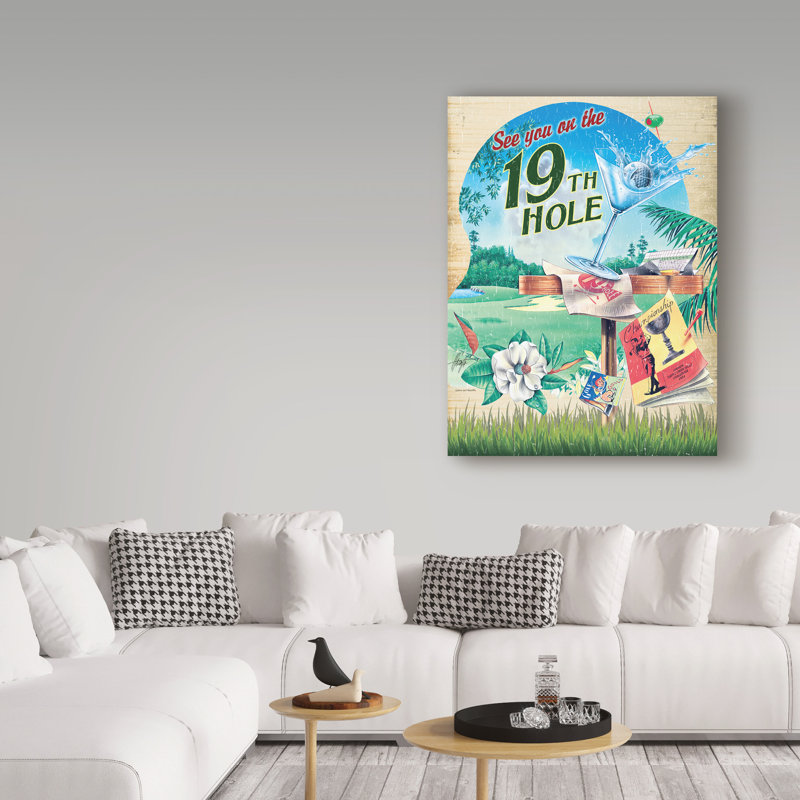 '19th Hole' Graphic Art Print on Wrapped Canvas, 19" H x 14" W x 2" D