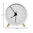 Alarm Clock With Backlight, 4.5 Inches Bedside Analogue Non-Ticking Silent Small Desk Clock With Arabic Numerals, Battery Operated Round Table Clock(White-S)