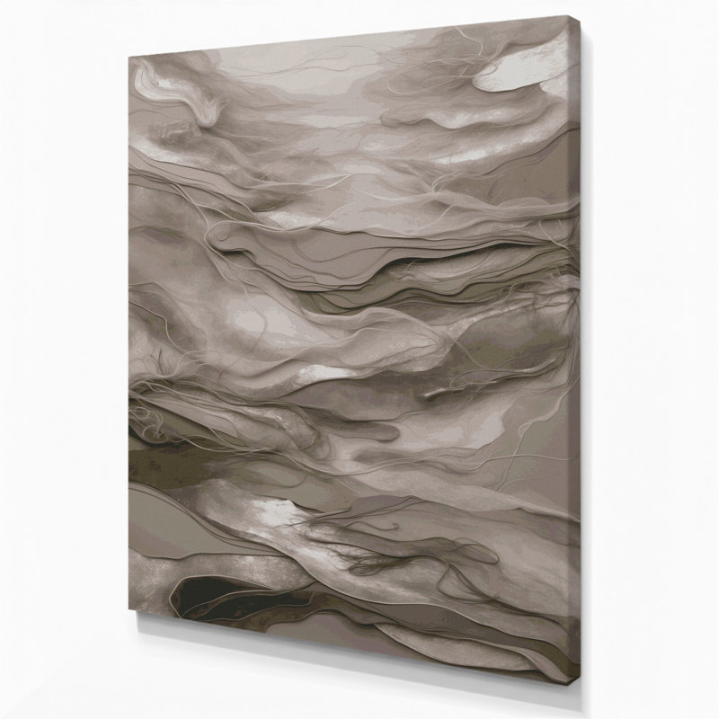 «Abstract Landscape 98», art mural sur toile grise, H 18 po x l 12 po