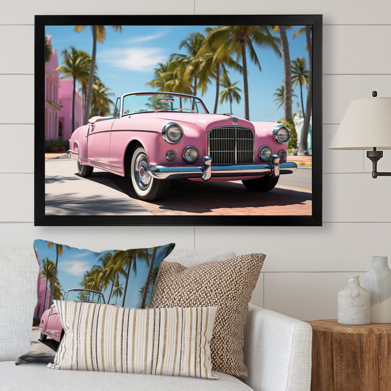 Miami Miami Bentley I, reproduction d'art sur toile, H 30 po x l 40 po x P 1,5 po, Cadre simple noir
