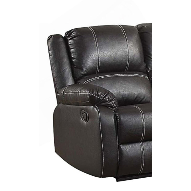 Causeuse inclinable en cuir synthétique, Noir