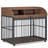 Versatile Heavy Duty Dog Crate with Lockable Wheels and Double Layer Storage