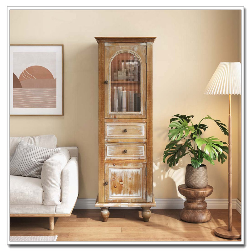 Armoire de rangement Farmhouse, Blanc ancien