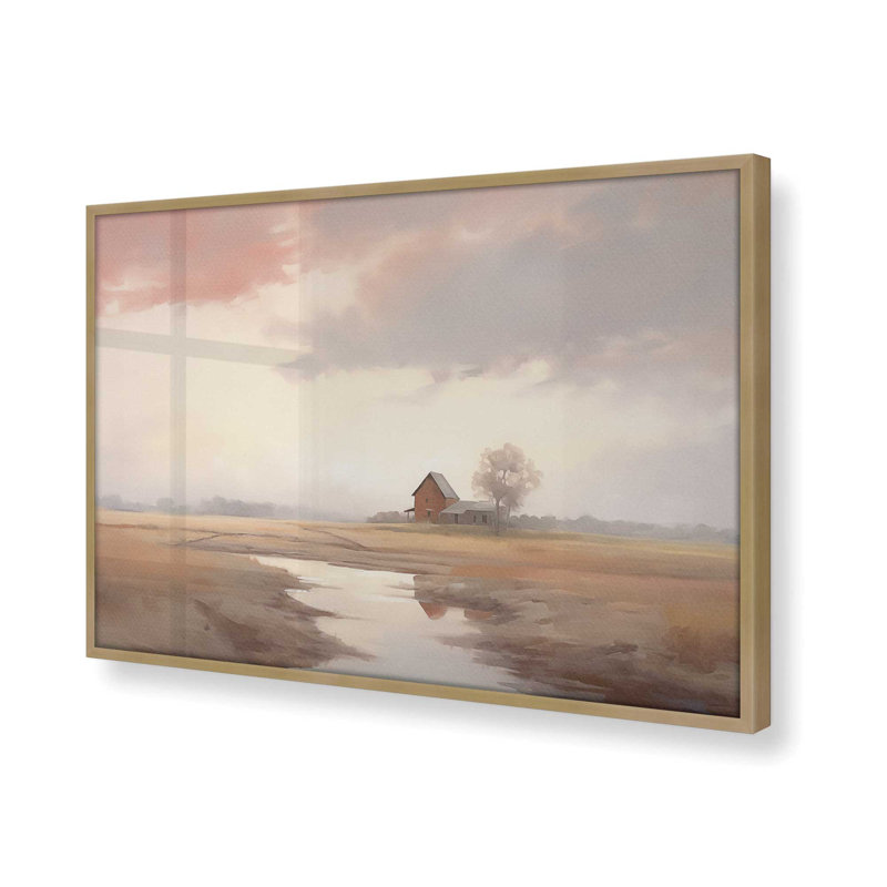 «Peaceful Countryside Reflections», H 9,25 po x l 11,25 po, Or brossé