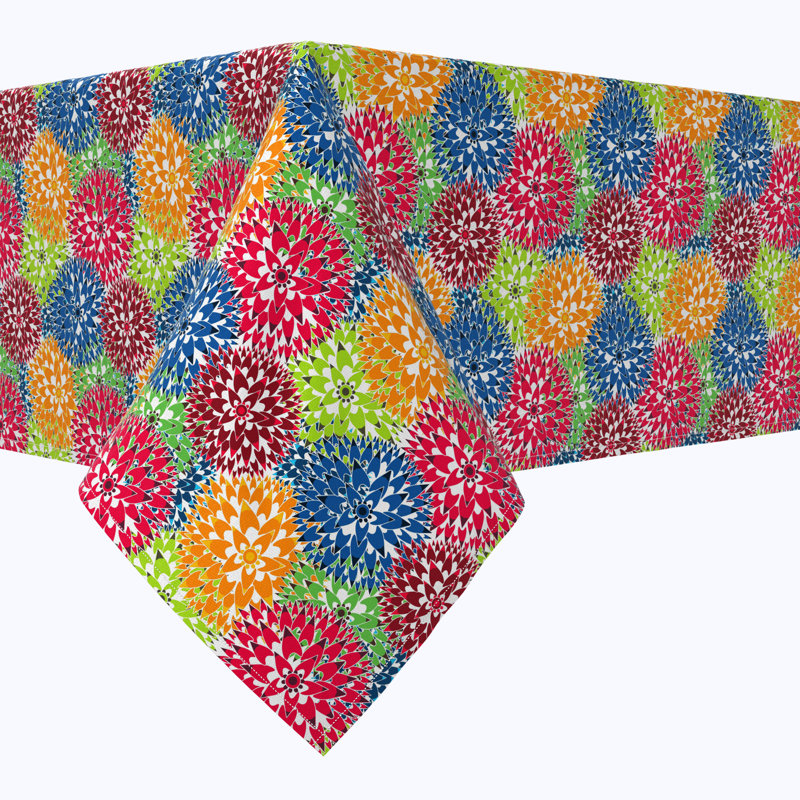 Rectangular Tablecloth, 100% Cotton, Floral 193, 104" x 52"