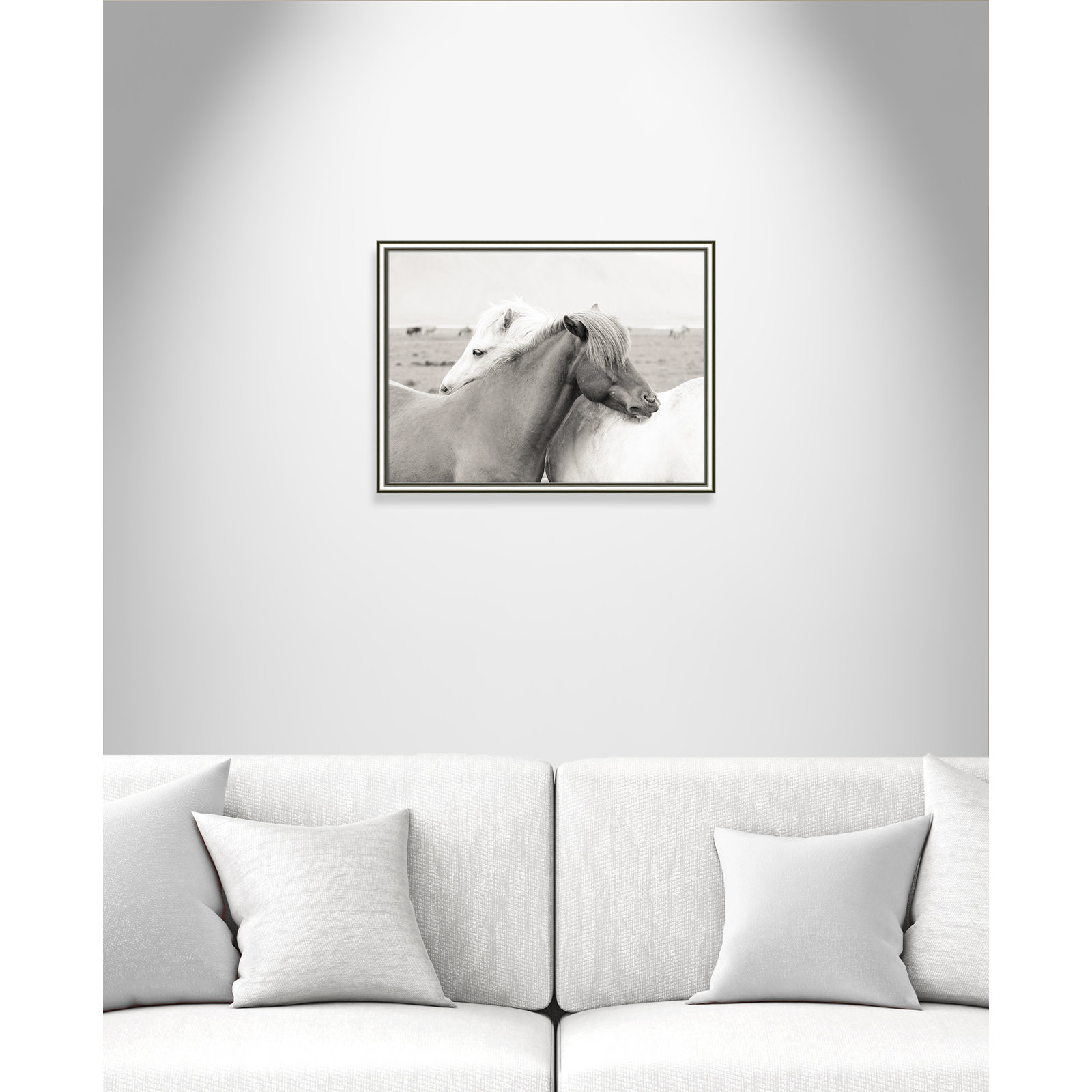 Melanie "Icelandic Meadow Horses" Print, 18.25" H x 24.25" W x 0.88" D, Silver Framed