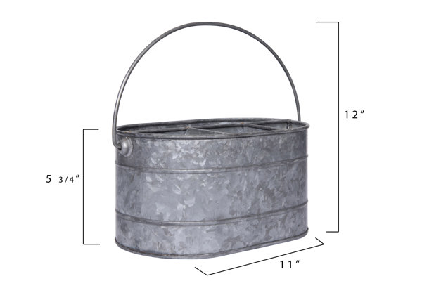 Gracie Oaks Galvanized Metal Bucket & Reviews