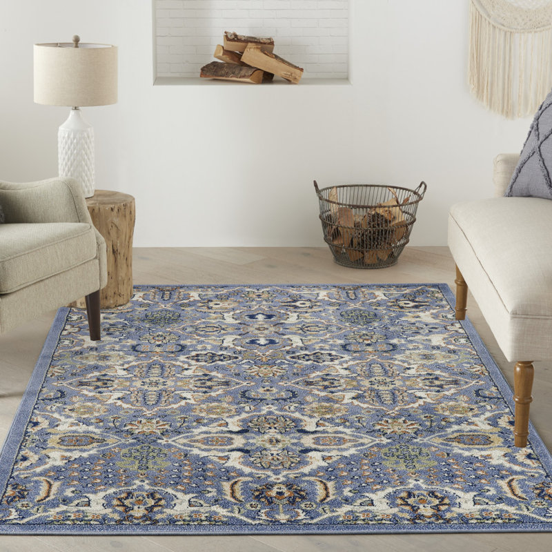 4' X 6' Ivory Floral Power Loom Area Rug