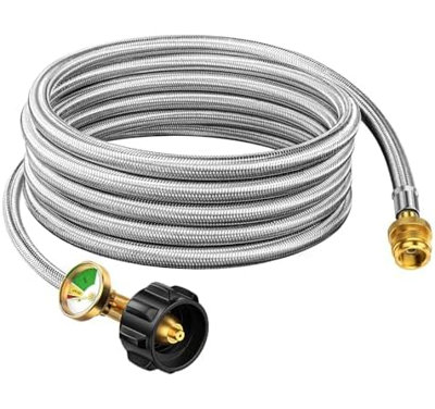 Adaptateur de tuyau de propane 12 pieds 1 lb à 20 lb avec jauge