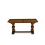 L'ensemble de table de salle à manger 5 pièces comprend une table de cuisine rectangulaire avec rallonge amovible et 4 chaises rembourrées en tissu kaki foncé, noyer antique-1218732845-1218732847-1306608973