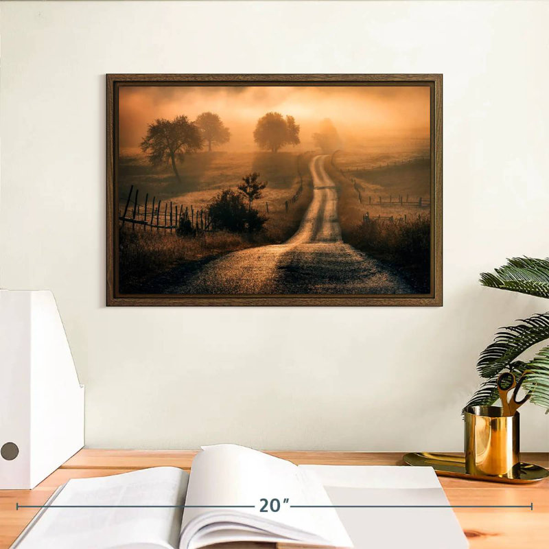 Field Of Fog, 13" X 9", Floating Frame Walnut