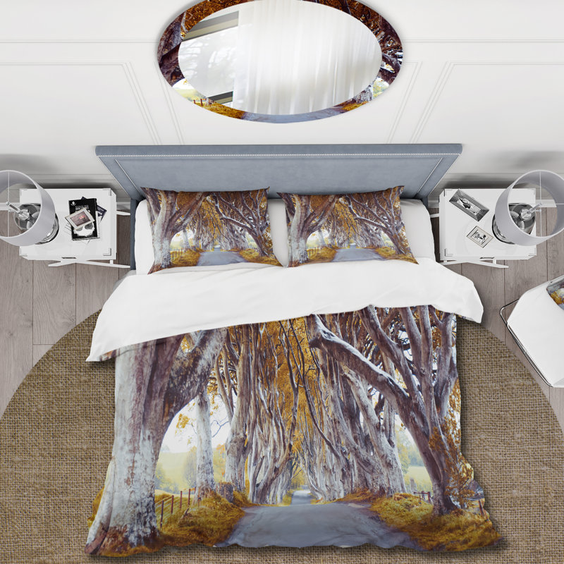 Ensemble de housse de couette Majestic Tree Alley - Lake House - Microfibre de polyester