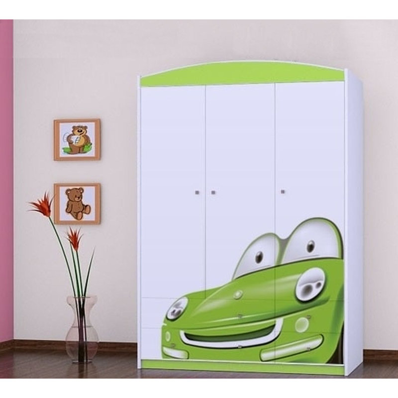 Matt 3 Door Wardrobe, Green