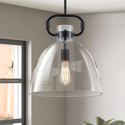 Rooker 1-light Industrial Pendant Light With Glass Shade