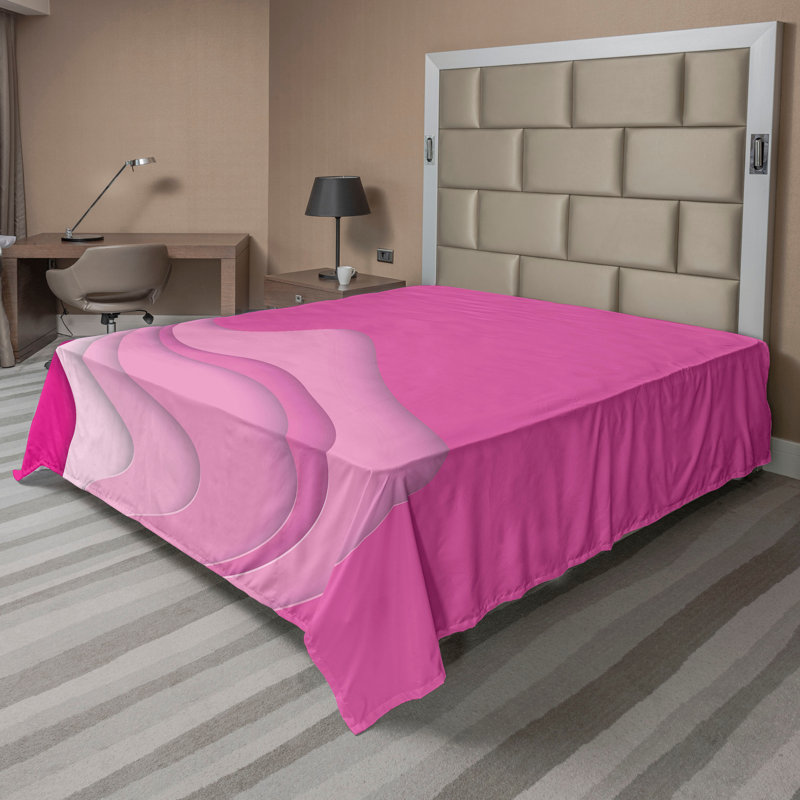 Drap plat moderne de style bohème Ambesonne, Drap plat grand, Rose / rose doux / motif abstrait magenta