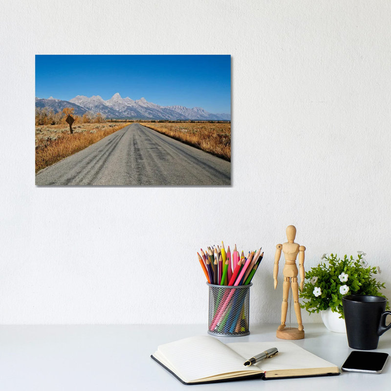 Open Road Tetons by Susan Vizvary - Wrapped Canvas Print, 20.32 cm H x 30.48 cm W