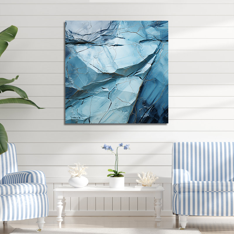 Minimalisme bleu et noir Glacier II - impressions sur toile Glacier, Toile tendue, H 36 po x l 36 po