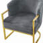 Chaise de lecture rembourrée avec cadre en métal doré Modern Accent Chair-1773393997