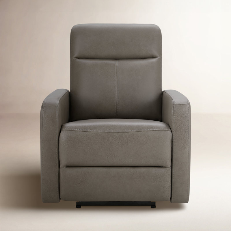 Fauteuil inclinable électrique en cuir véritable Leena, Taupe York