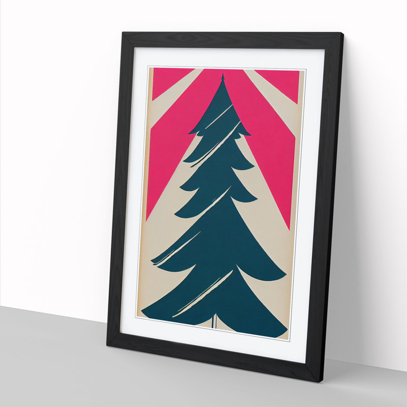 Christmas Tree Pop - Single Picture Frame Print, Black Framed, 46cm H x 34cm W x 2cm D