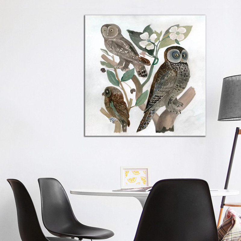 Traditional Owls II by Stellar Design Studio - Wrapped Canvas Gallery-Wrapped Canvas Giclée, 93.98 cm H x 93.98 cm W