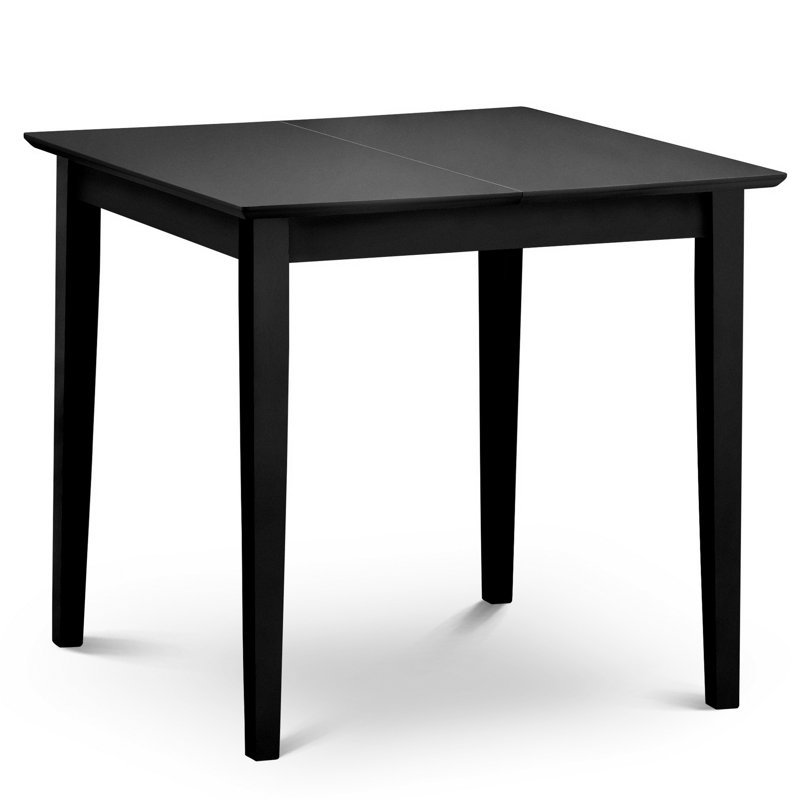 Cohan Extendable Solid Wood Top Dining Table, Black