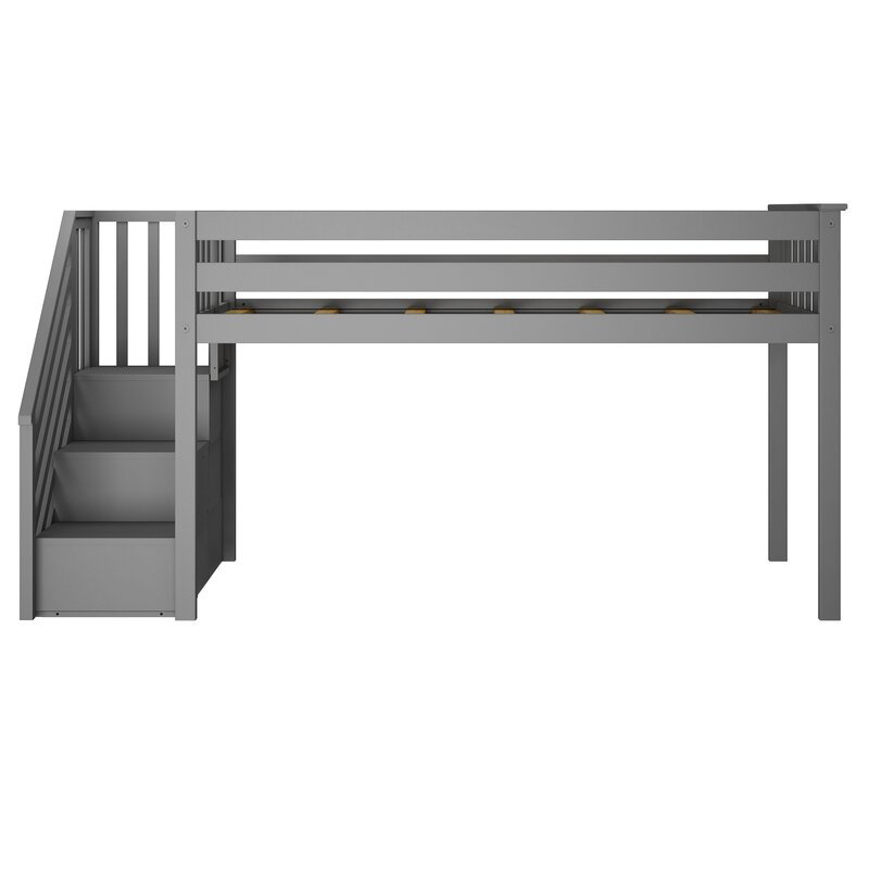 Lit mezzanine simple pour enfant Janetzy, Gris