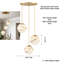 Luminaire suspendu sphère 3 lumières Porphyrion