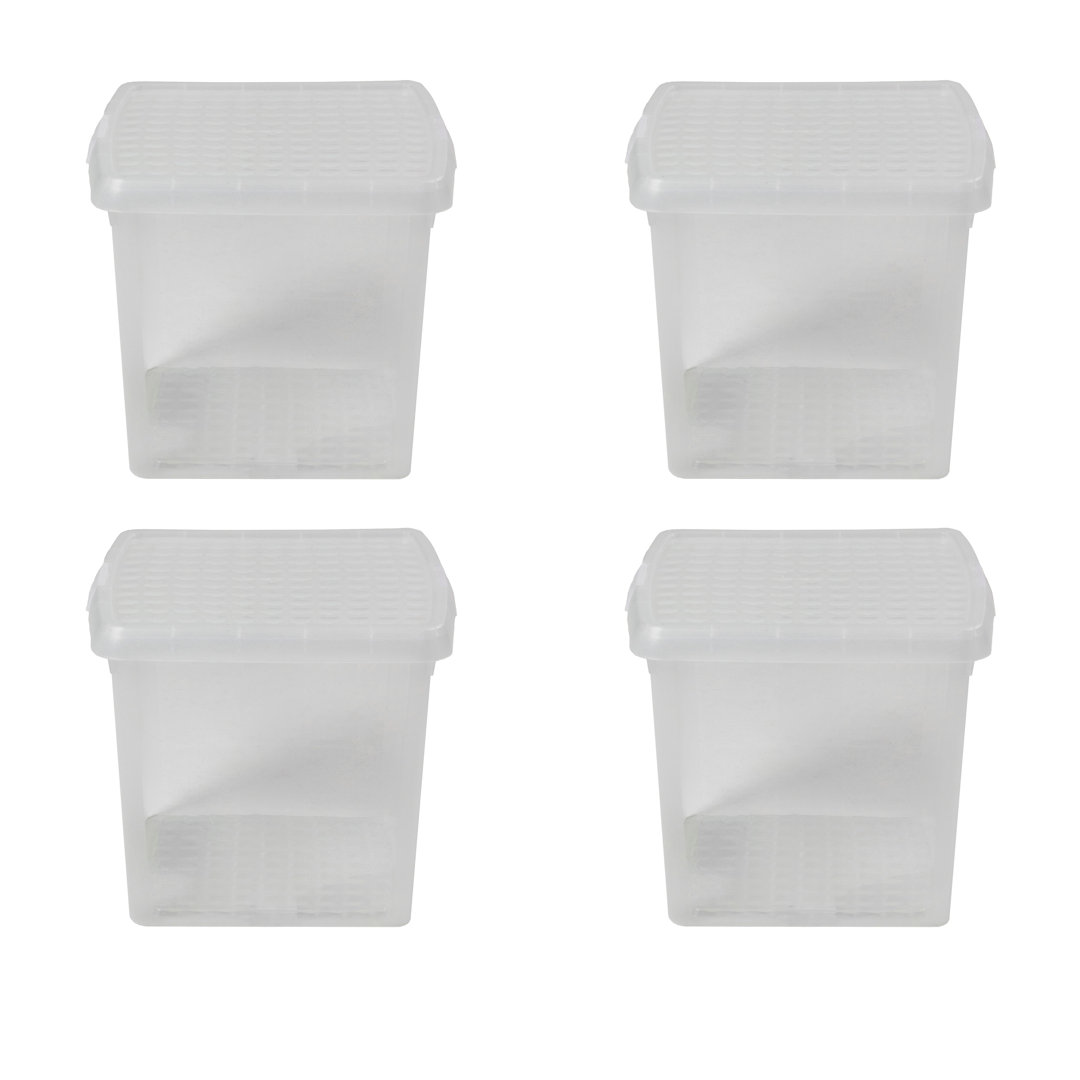 Wham Clip Square Plastic Storage Boxes with Secure Clip Lock Lids Clear/Clear/Clear