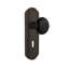 Black Porcelain Interior Mortise Door Knob with Deco Long Plate-84513475