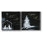 «Joy to the world», ensemble de 2 reproductions d'art sur toile tendue-752790060