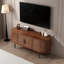 Meuble télé, console de télévision moderne 47 po avec compartiment de rangement et porte coulissante, centre de jeu avec armoire de jeu-130784026