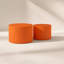 Ensemble de 2 tables gigognes en MDF, table basse ronde artisanale pour salon/espace détente, orange-742483284