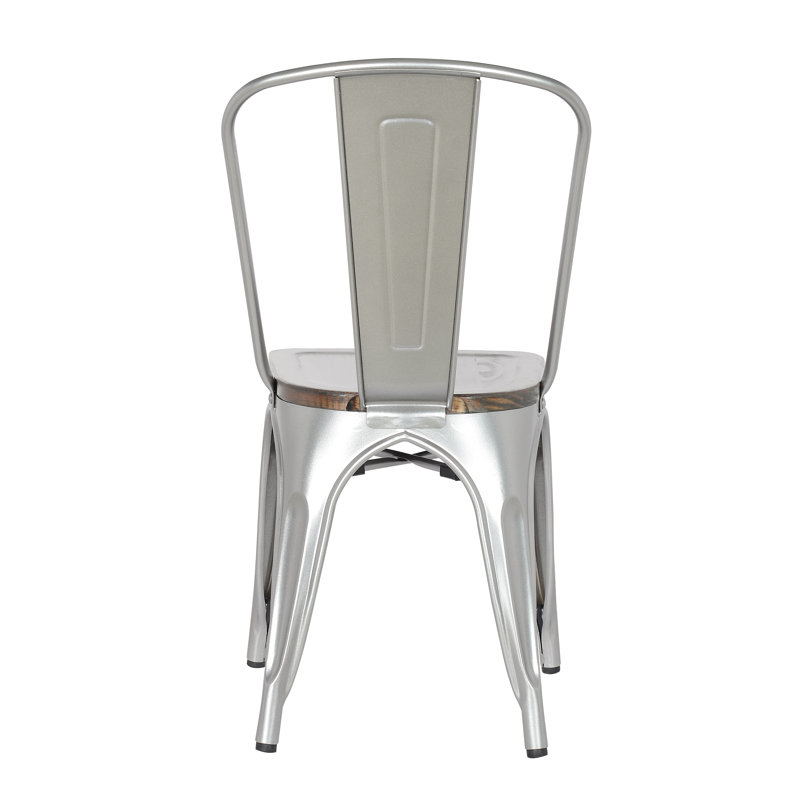 Chaise d'appoint en métal 74522, Perle argentée