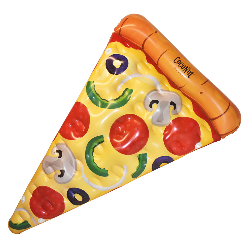 CocoNut Float: Flotteur de piscine à pizza -74x44 ", anti-fuite, durable, connectable, accessoire de fête