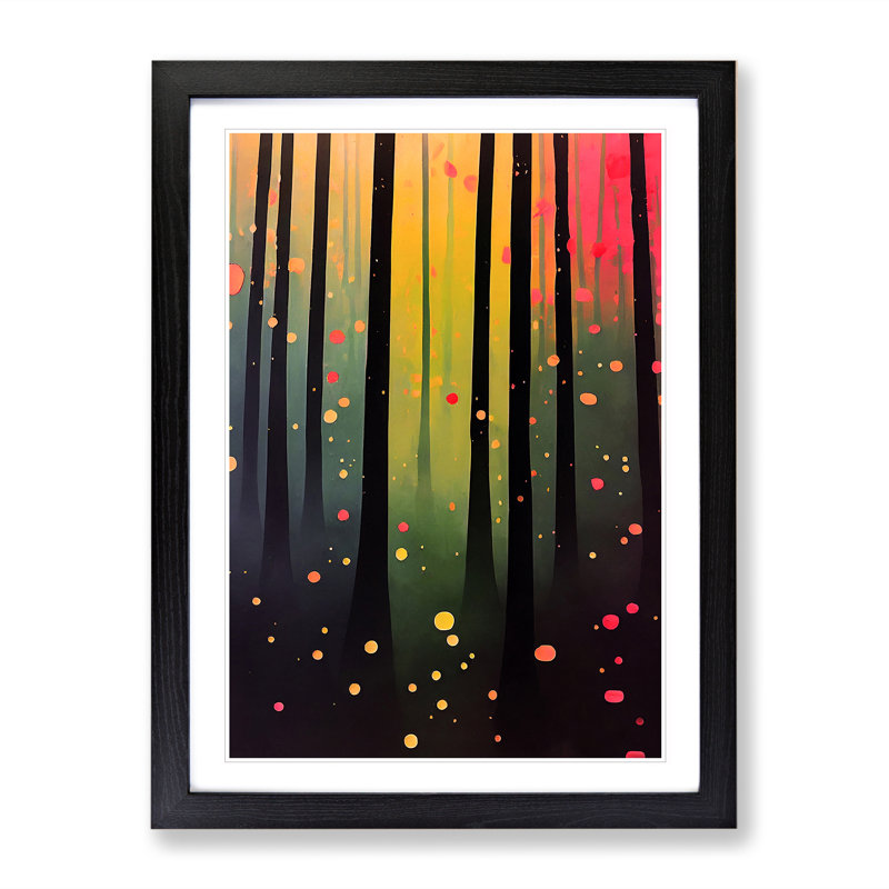 Twinkling Forest - Framed Print, Black Framed, 34cm H x 25cm W x 2cm D