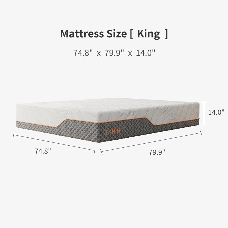 Adjustable Bed with 14" Hybrid Mattress, Massage, Head and Foot Incline, Wireless Remote, App Control, Zero Gravity, King