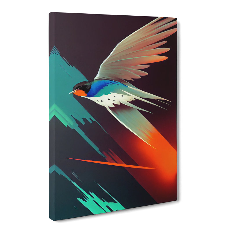 Swallow Cyberpunk - Wrapped Canvas, 60cm H x 40cm W x 3cm D