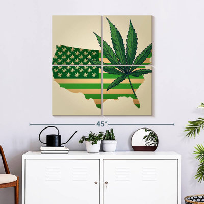 Marijuana Leaf USA Map
