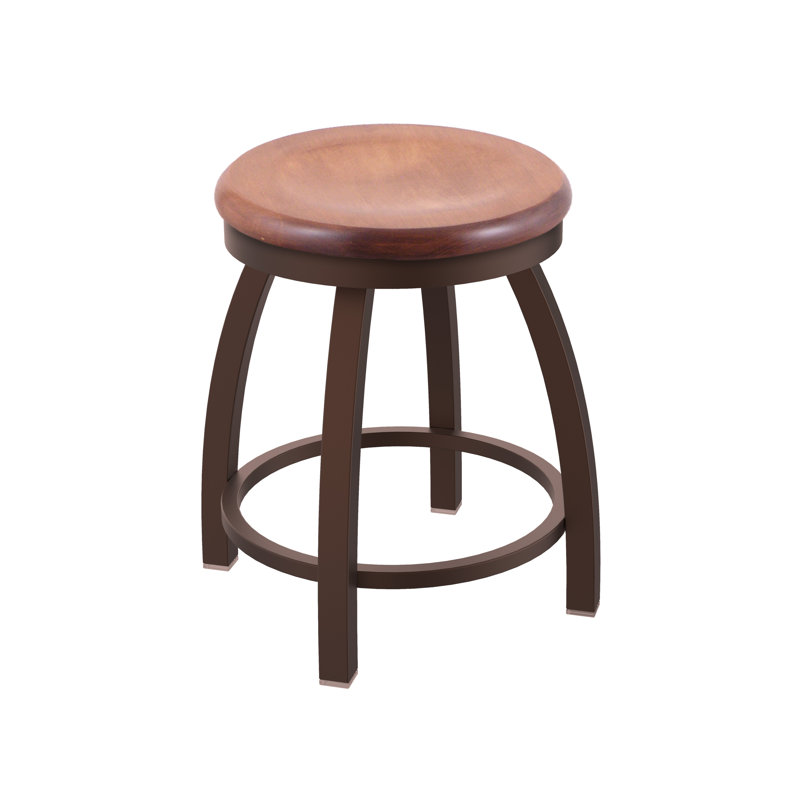 Tabouret de coiffeuse pivotant avec siège en bois 802 Misha, Bronze, Érable moyen
