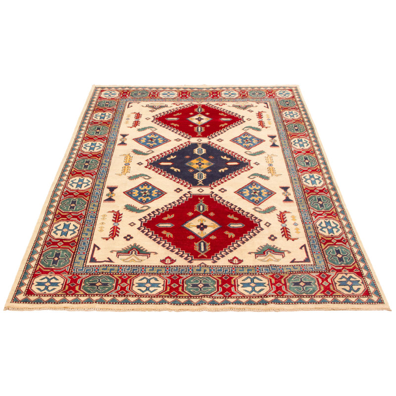 Tapis unique en laine noué à la main 6 pi 7 po x 9 pi 9 po nouvel âge Oivi