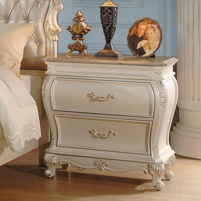 2-Drawer Bedroom Nightstand, With Queen Anne Legs