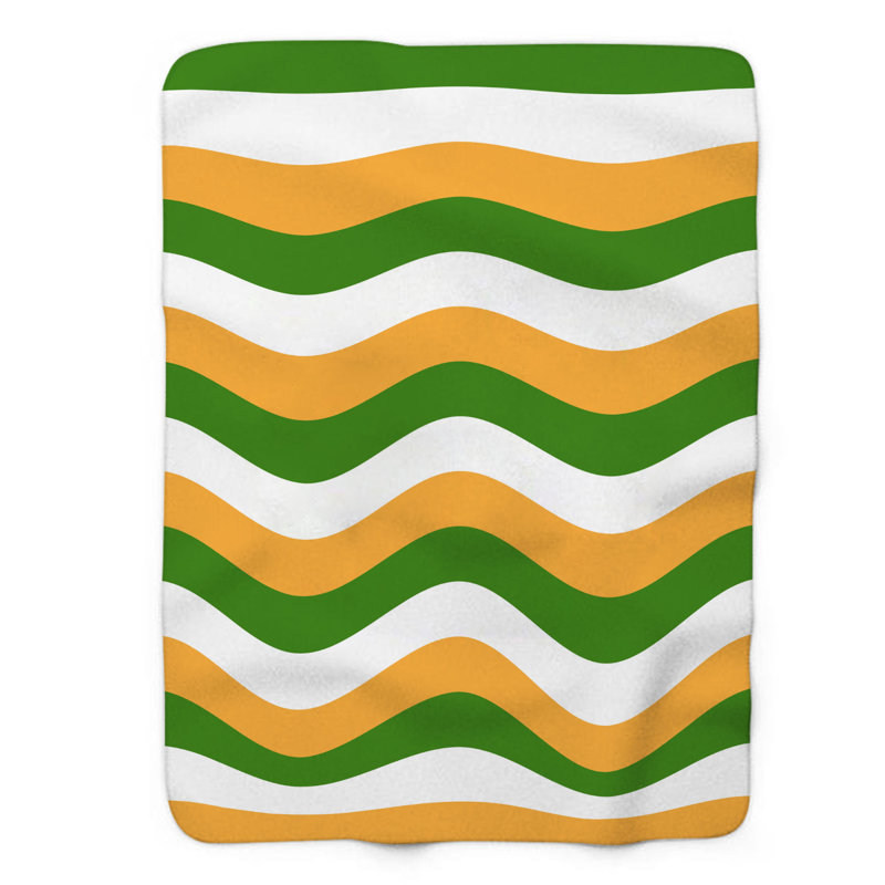 Funky Green - couverture sherpa de qualité supérieure 1 pièce, L 60 po x L 80 po