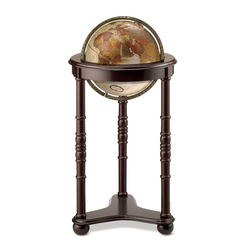 Globe terrestre métallique en bronze