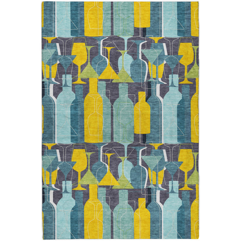 Premium Machine Washable Dream Shag ADS168 Martini and Wine Rug, 10' x 14'
