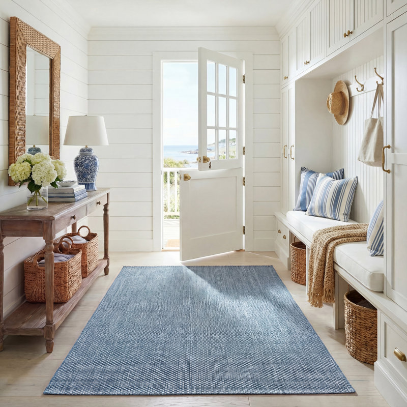 Tapis intérieur / extérieur gris Herzberg Mull, Rectangle 5 pi 3 po x 7 pi 7 po