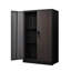 Tablette réglable pliante avec portes verrouillables, armoire en acier noir pour bureau à domicile, garage, étagère de classement en tube d'acier massif, noire, facile à assembler, porte à ressort et-514655079