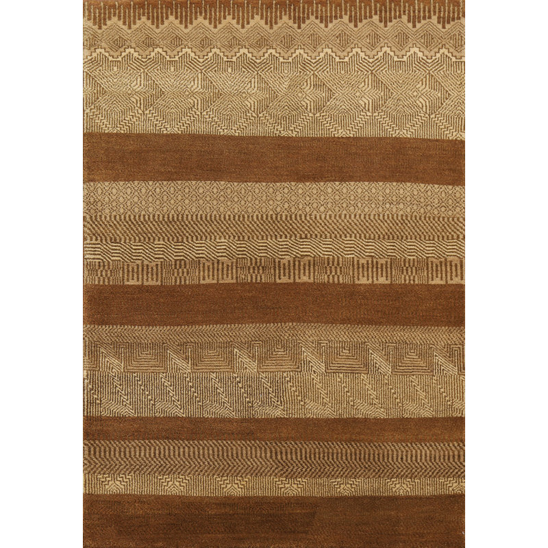 Tapis géométrique en laine Gabbeh Kashkoli noué à la main 4 x 6